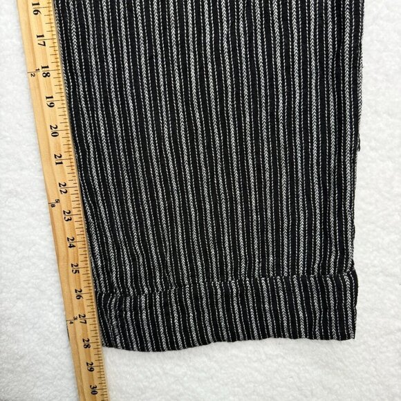 Time & Tru Linen Blend Wide Leg Pull On Pants Relaxed B&W Striped Boho Womens S - Picture 9 of 11
